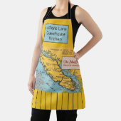 Vintage kaart van Vancouver Island Keukenhanddoek Schort (Insitu)