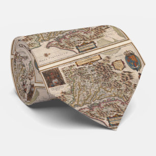 Vintage Kaart van Virginia (1630) Stropdas