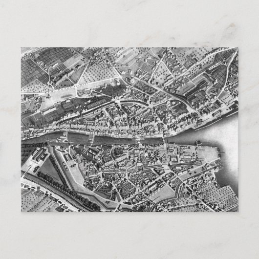 Vintage Kaart van Zürich Zwitserland (1850) (Voorkant)