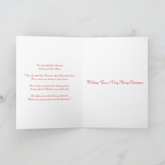 Vintage Kaart Yule met Gedicht (Binnen)