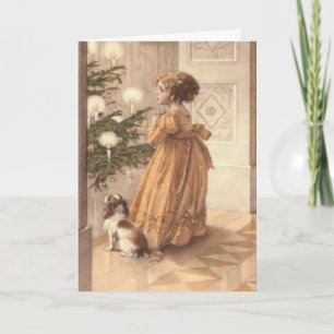 Vintage Kaart Yule met Gedicht