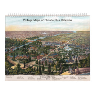 Vintage kaarten van Philadelphia Kalender