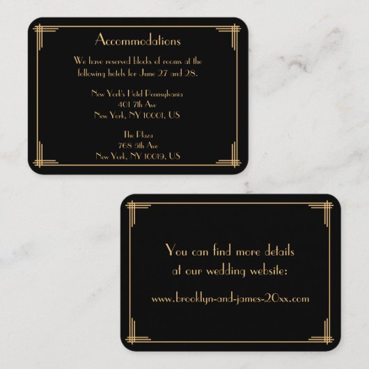 Vintage Kaarten voor huwelijksaccommodatie (Voorkant / Achterkant)