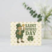 Vintage, kabouter St. Patrick's Day  Feestdagenkaart (Staand voorkant)