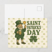 Vintage, kabouter St. Patrick's Day  Feestdagenkaart (Voorkant / Achterkant)