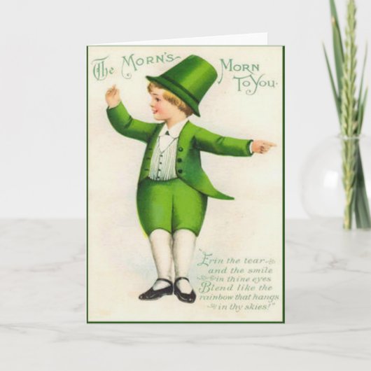 Vintage Kabouter St. Patrick's Day Kaart (Voorkant)