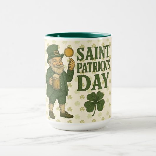 Vintage, kabouter St. Patrick's Day  Mok (Midden)