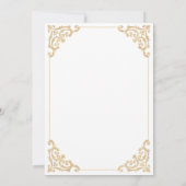 Vintage kader zwart goud script moslim bruiloft kaart (Achterkant)