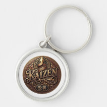 Vintage Kaizen Crest Premium Metalen Sleutelhanger