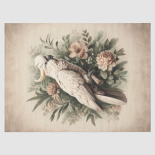 Vintage Kaketoe Botanische Schildering Decoupage Tissuepapier