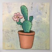 Vintage Kaktus Poster (Voorkant)