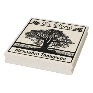 Vintage kale boom in winter Ex Libris-boeknaam Rubberstempel