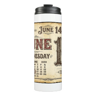 Vintage kalender 4 juli 1939 thermosbeker