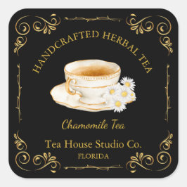 Vintage Kamillethee Vierkante Label