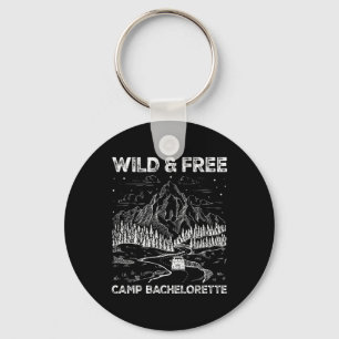 Vintage Kamp Bachelorette Feest Matching Wilde Ret Sleutelhanger