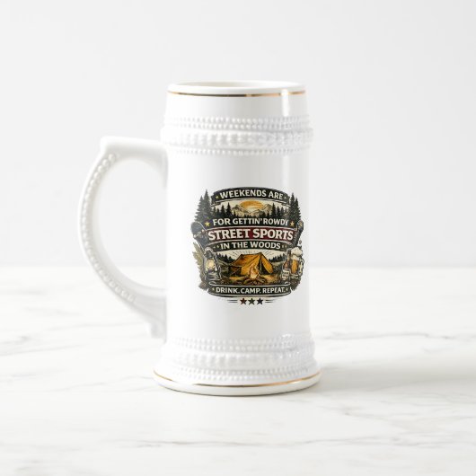 Vintage kampeer- en bierpul (Links)