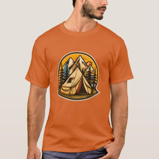 vintage kampeertent vector jongen t-shirt