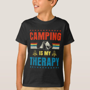 Vintage kamperen is therapie familie avontuur t-shirt