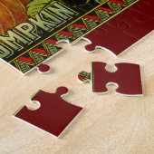 Vintage kan kunst labelen, vlinderpompoen legpuzzel (Zijkant)