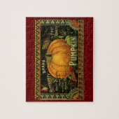 Vintage kan kunst labelen, vlinderpompoen legpuzzel (Verticaal)