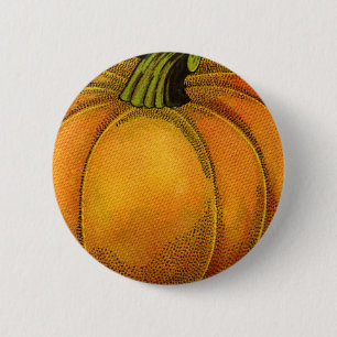 Vintage kan kunst labelen, vlinderpompoen ronde button 5,7 cm