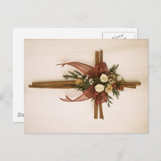 Vintage, kaneel en Roos Briefkaart (Voorkant / Achterkant)