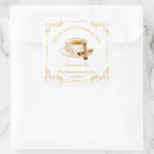 Vintage Kaneelthee Vierkante Label (Tas)