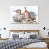 Vintage Kangaroos Canvas Afdruk (Insitu (Slaapkamer))