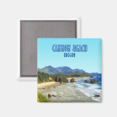 Vintage Kannon Beach Oregon Magneet (Voorkant / Achterkant)