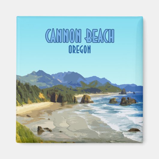 Vintage Kannon Beach Oregon Magneet (Voorkant)
