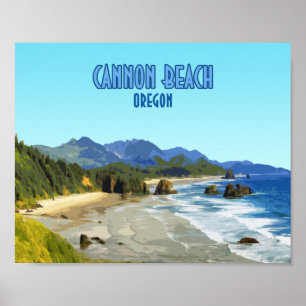 Vintage Kannon Beach Oregon Poster