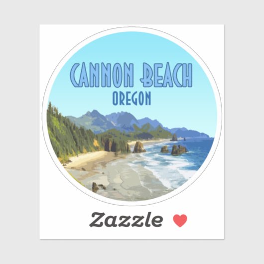 Vintage Kannon Beach Oregon Sticker (Vel)