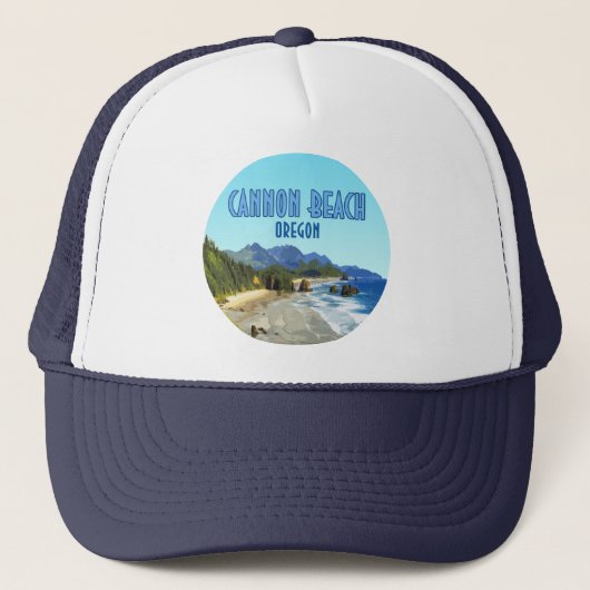 Vintage Kannon Beach Oregon Trucker Pet (Voorkant)