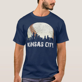 Vintage Kansas City Cityscape Baseball Lover Manne T-shirt