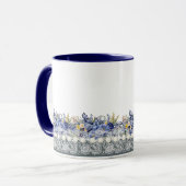 Vintage kant en parels bloemenpracht mok (Voorkant links)