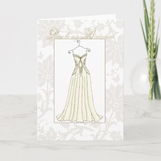 vintage kantbruidsmeisje kaart (Voorkant)