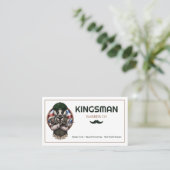 Vintage Kapper | Gepersonaliseerde Kapper QR-code Visitekaartje (Staand voorkant)