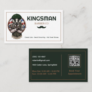 Vintage Kapper   Gepersonaliseerde Kapper QR-code  Visitekaartje