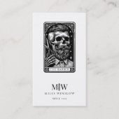 Vintage Kappers Tarot Logo Monogram Visitekaartje (Voorkant)