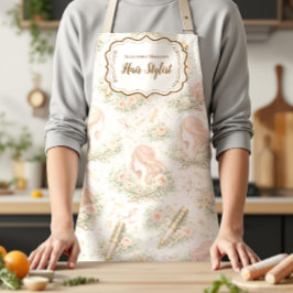 Vintage Kapsalon met botanische inspiratie Schort