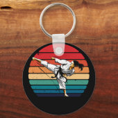 Vintage Karate Martial Arts Vrouwen Sleutelhanger (Voorkant)