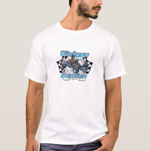Vintage Karting Geruite vlaggen T-Shirt