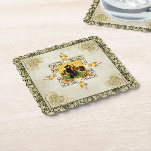 vintage kartonnen onderzetters (Gebogen)