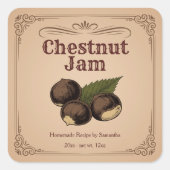 Vintage Kastanjejam Etiket Sticker (Voorkant)