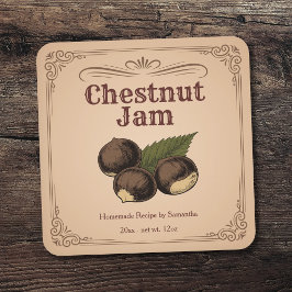 Vintage Kastanjejam Etiket Sticker