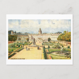 Vintage kasteel in Karlsruhe, Duitsland Briefkaart