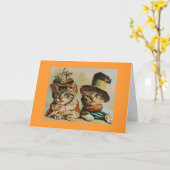 Vintage Kat Couple Jubileum Kaart (Gele Bloem)