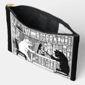 Vintage kat en hond Bibliotheek Boek literair Etui (Open)