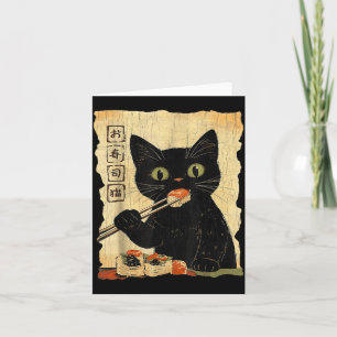 Vintage kat sushi grafische Japanse kunst esthetie Kaart