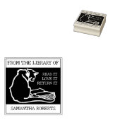 Vintage Kat Uit De Bibliotheek Van Rubberstempel (Gestempeld)